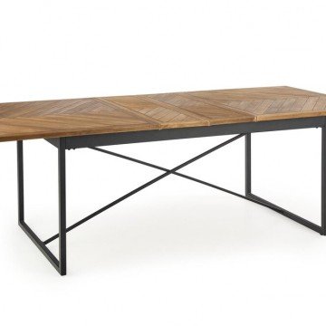 Фото1.Розкладний стіл Halmar ALVARO 180 (240) x90 дуб медовий / чорний